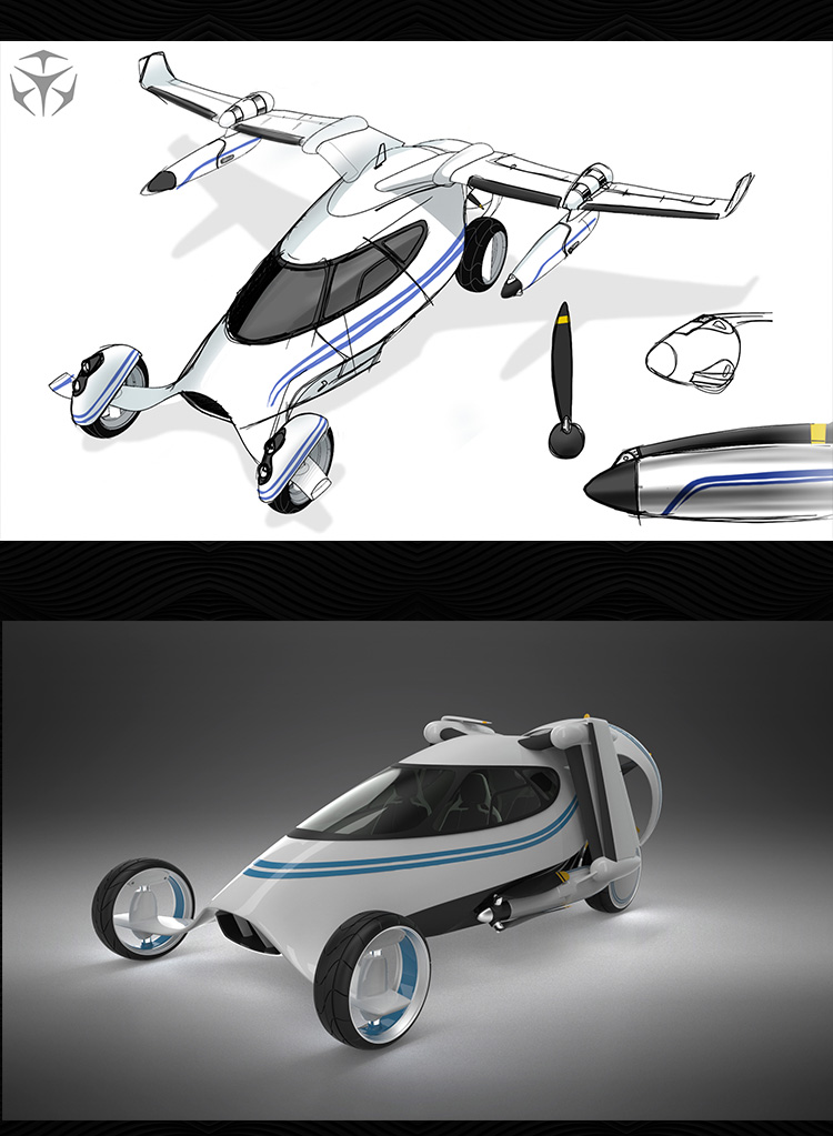 陸空飛行器概念車“犀牛” 3D建模、設(shè)計流程與模型庫開發(fā)